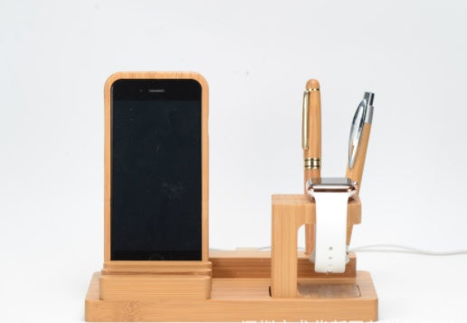 Charging wooden bracket multi-function flat mobile phone base - myonlineshope.in