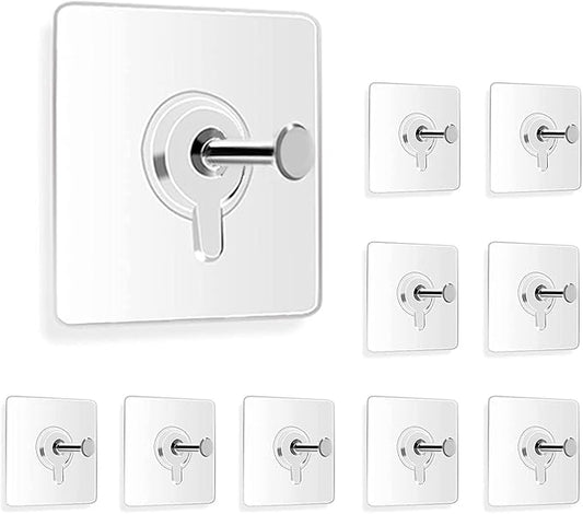 Buy on Amazon - Photo Frame Hooks for Wall Without Drilling, 10 Pack Self Adhesive Hooks for Wall Heavy Duty Strong Nail Free