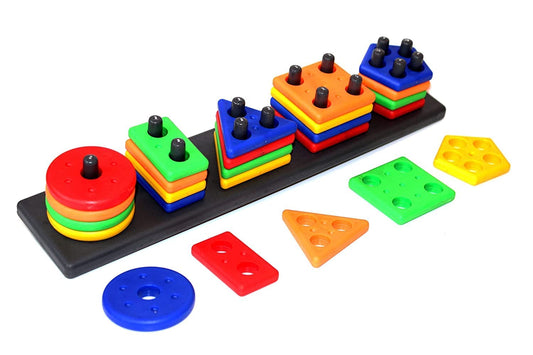 Geometric Plastic Blocks, Sorting & Stacking Toys for Toddlers and Kids - myonlineshope.in
