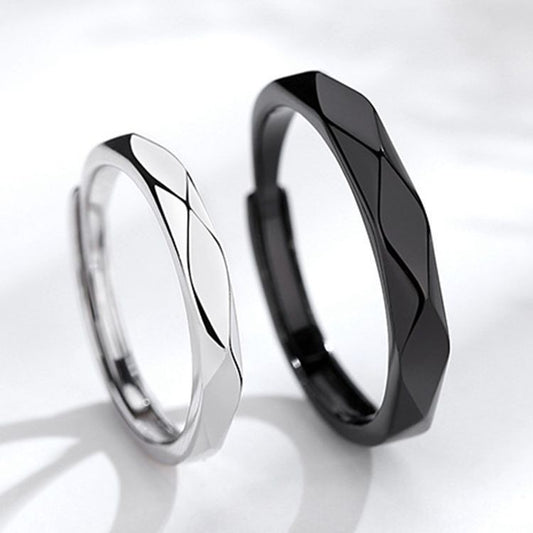 Black And White Diamond Couple Rings Argent Pur Pairs