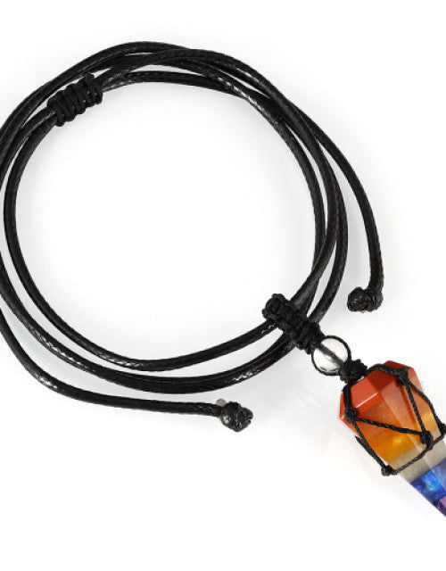 Amethyst Pendulum Pendant Macrame Wrapped Necklace - myonlineshope.in