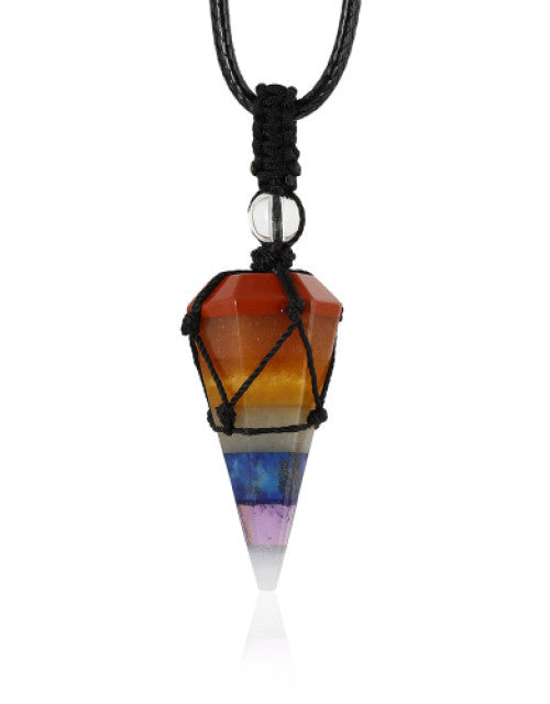 Amethyst Pendulum Pendant Macrame Wrapped Necklace - myonlineshope.in