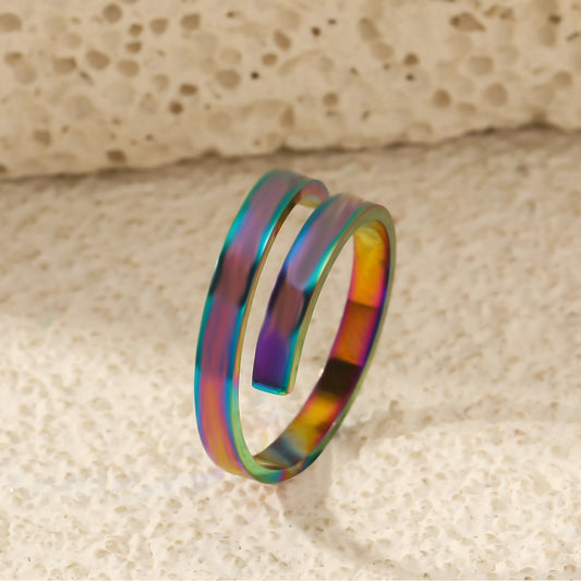 Design Titanium Steel Cross Open Adjustable Ring