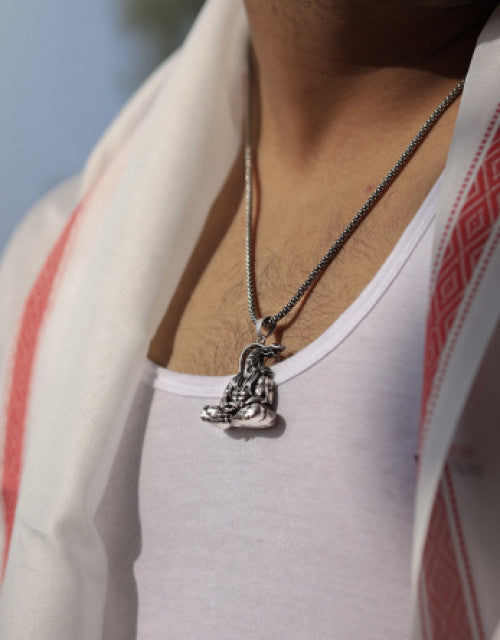 Hanuman Silver Locket With  Silver Chain - myonlineshope.in