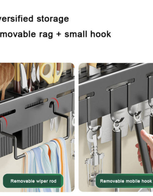 Kitchen Shelf Stainless Steel Floating Shelves Wall Mount Knife Holder - myonlineshope.in