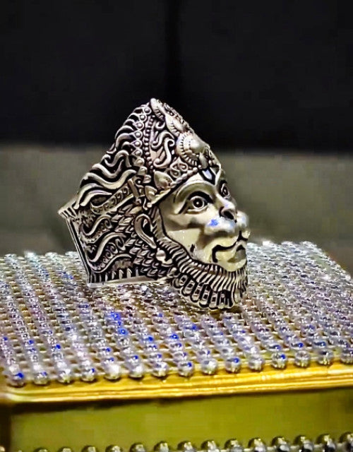 Lord Hanuman Silver Ring - myonlineshope.in