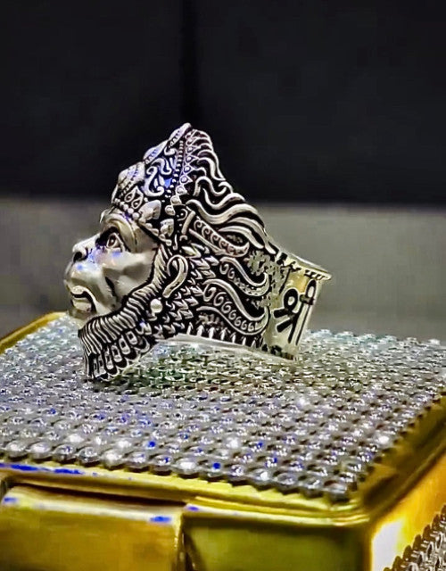 Lord Hanuman Silver Ring - myonlineshope.in