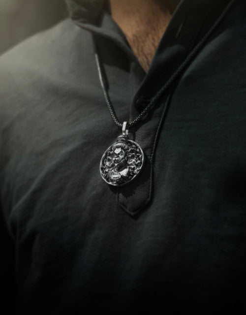 Men's Silver Chain with Hanuman Pendant - myonlineshope.in