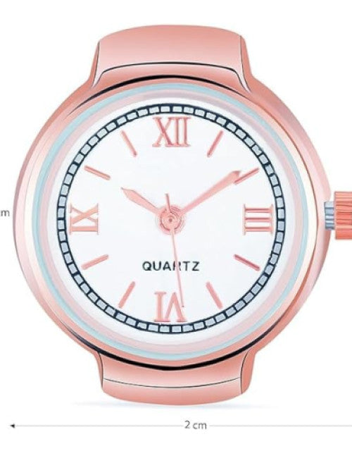 Ring Watch For Women Stainless Steel Gold Plated Stylish Strachable Gold Ring - myonlineshope.in