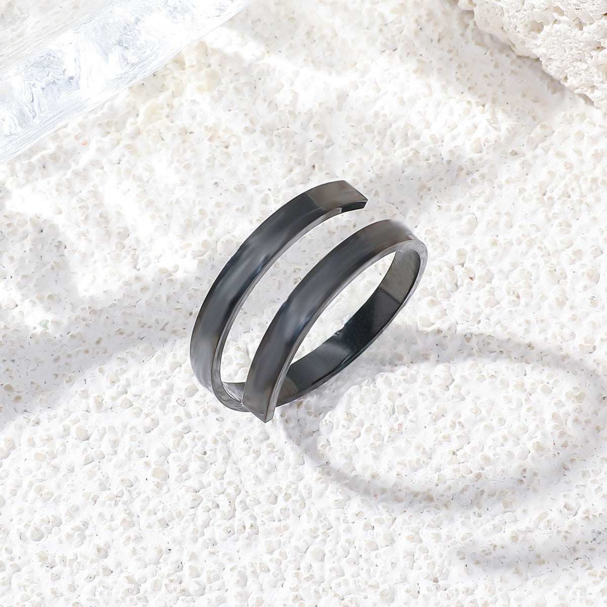 Design Titanium Steel Cross Open Adjustable Ring