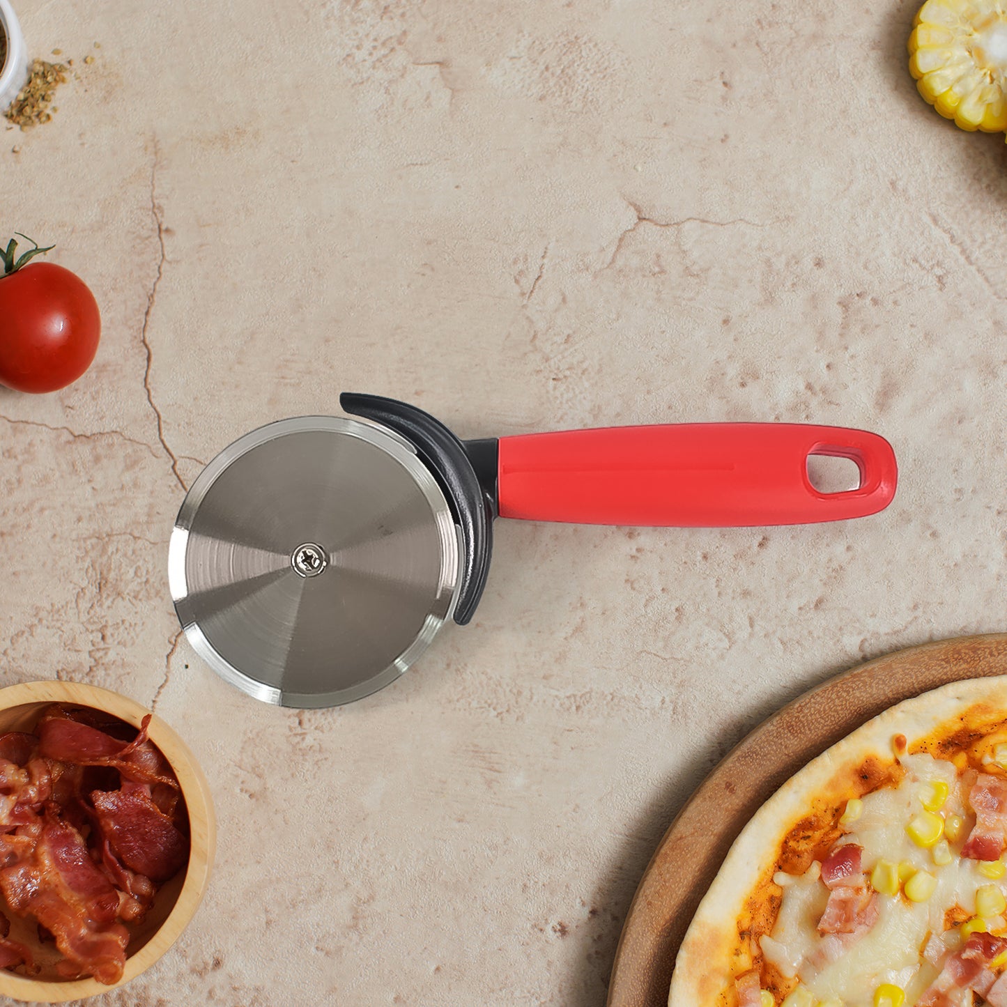 Apex Premium Stainless Steel Pizza Cutter (1 Pc  Mix Color)