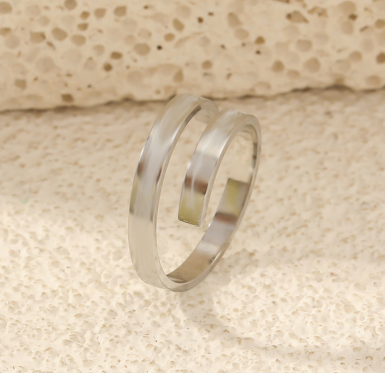 Design Titanium Steel Cross Open Adjustable Ring