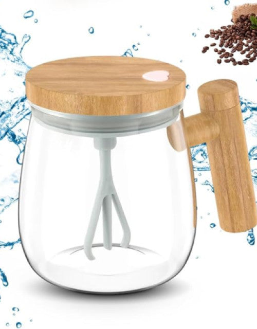 Electric High Speed Mixing Cup, 400ML Self Stirring Coffee Mug Waterproof Glass Cup - myonlineshope.in