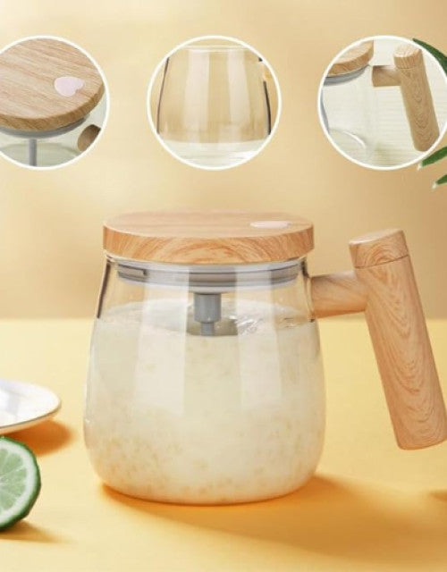Electric High Speed Mixing Cup, 400ML Self Stirring Coffee Mug Waterproof Glass Cup - myonlineshope.in