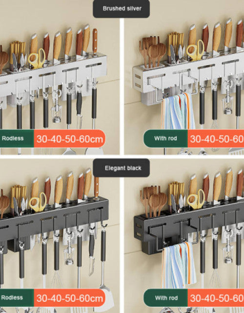 Kitchen Shelf Stainless Steel Floating Shelves Wall Mount Knife Holder - myonlineshope.in